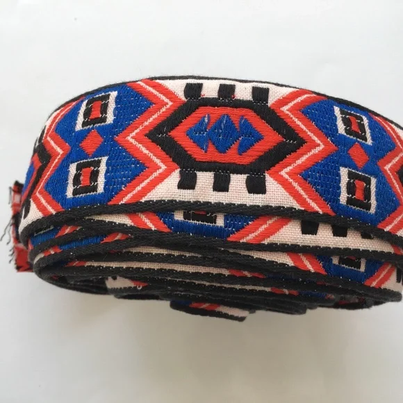 Sewing Ribbon Border Craft Trim Edging Tape Blue Red Black 2 1/4" wide - Picture 5 of 5